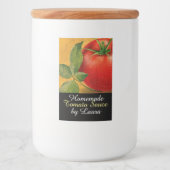 TOMATOES KITCHEN PRESERVES, KANNINGS, TOMATO SAUCE VOEDSELCONTAINER ETIKET (Voorkant)
