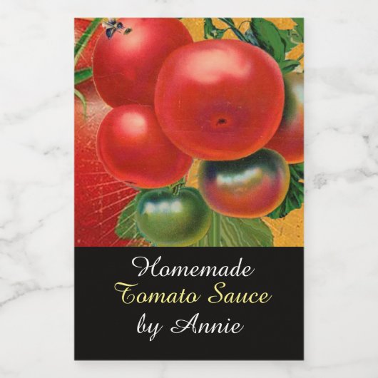 TOMATOES KITCHEN PRESERVES, KANNINGS, TOMATO SAUCE VOEDSELCONTAINER ETIKET (Enkel label)
