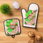 Tomatoes Me Likey Schort Ovenwant & Pannenlap Set (Top down)