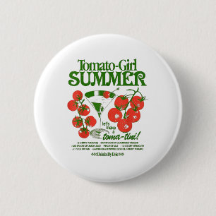 Tomatomeisje Zomer Tomaat Vers Fruit Trendy Aesth Ronde Button 5,7 Cm