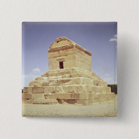 Tomb of Cyrus de Grote Vierkante Button 5,1 Cm (Voorkant)