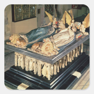 Tomb of John the Fearless en Margaret of Vierkante Sticker