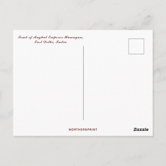 Tomb of Mughal Emperor Humayun East Delhi India Briefkaart (Achterkant)