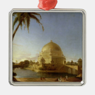 Tomb of Sher Shah, Sasaram, Bihar, c.1790 (olie op Metalen Ornament