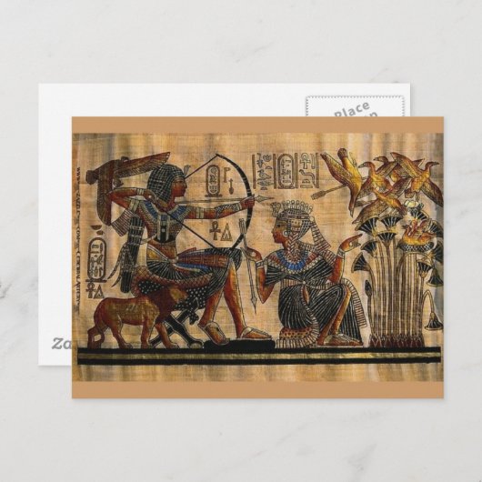 Tomb Painting op Papyrus Briefkaart (Voorkant / Achterkant)