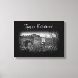 Tomb Ruin Happy Halloween ontvangen Canvas Afdruk