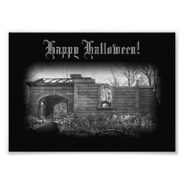 Tomb Ruin Happy Halloween ontvangen Foto Afdruk