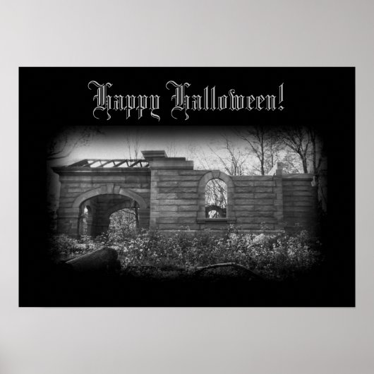 Tomb Ruin Happy Halloween ontvangen Poster (Voorkant)