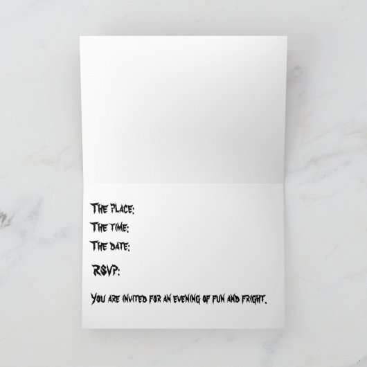 Tomb Stone Invitation Kaart (Binnen)