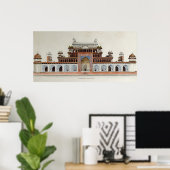 Tomb van de keizer Akbur in Secundra Poster (Thuiskantoor)