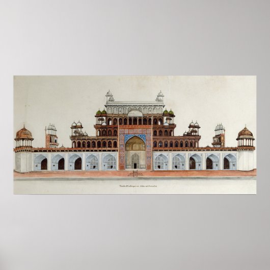 Tomb van de keizer Akbur in Secundra Poster (Voorkant)