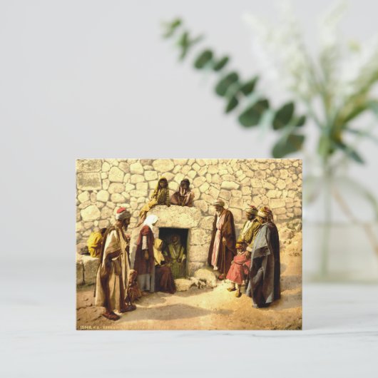  Tomb van Lazarus Bethany Israel 1890 Briefkaart (Staand voorkant)