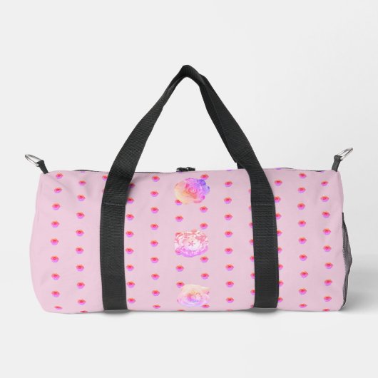 Tomboy Roze Boho Bloem Duffle Tas (Voorkant)