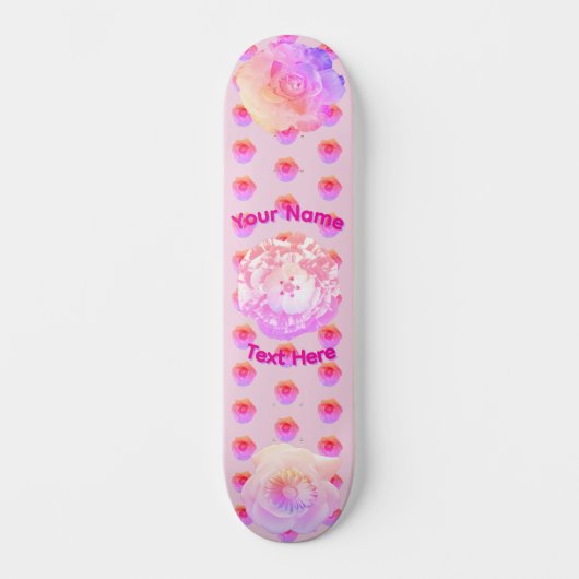 Tomboy Roze Boho Bloem Skateboard (Voorkant)