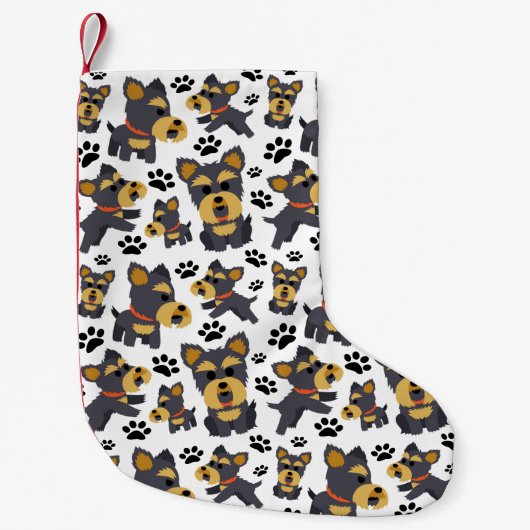 Tomboy Speelgoed Yorkie Yorkshire Terrier Pet Pupp Kleine Kerstsok (Voorkant)