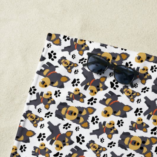 Tomboy Speelgoed Yorkie Yorkshire Terrier Pet Pupp Strandlaken (In situ)