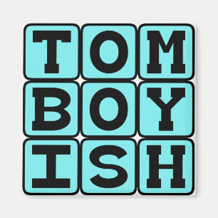 Tomboyachtig, meisje dat zich als een jongen gedra magneet