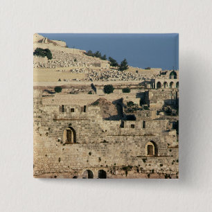 Tombs aan de zijkant van de berg Olijven Vierkante Button 5,1 Cm