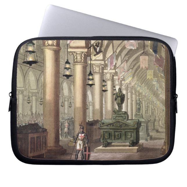 Tombs of the Knight Templar, c.1820-39 (aquatint) Laptop Sleeve (Voorkant)