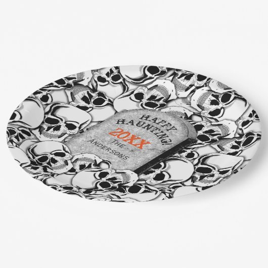 Tombstone and Skulls ID216 Papieren Bordje (Gekanteld)