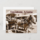 Tombstone Arizona Horses Covered Wagon Briefkaart (Voorkant / Achterkant)