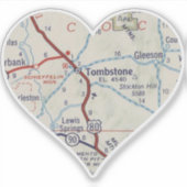 Tombstone Arizona  kaart Sticker (Voorkant)