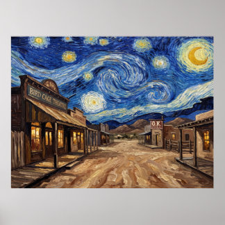 Tombstone Arizona Sterrennacht Westers Landschap Poster