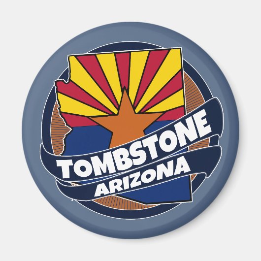 Tombstone Arizona vlag barst magneet (Voorkant)