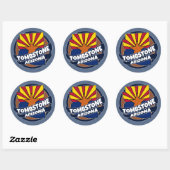 Tombstone Arizona vlag barstte rond stickers (Vel)
