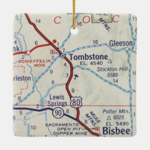 Tombstone AZ  Map Keramisch Ornament