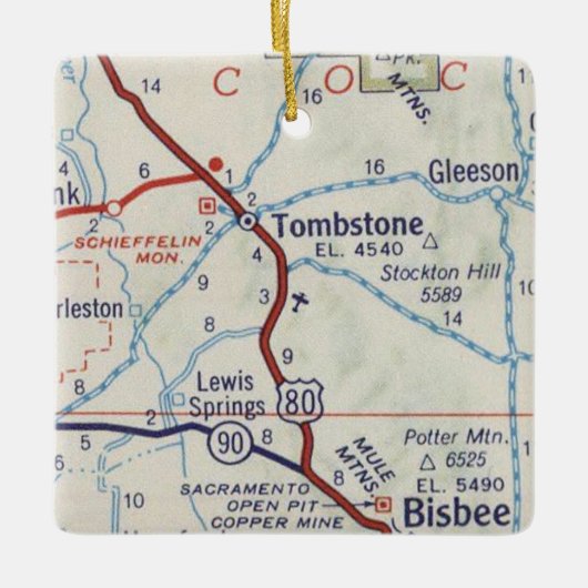 Tombstone AZ  Map Keramisch Ornament (Voorkant)