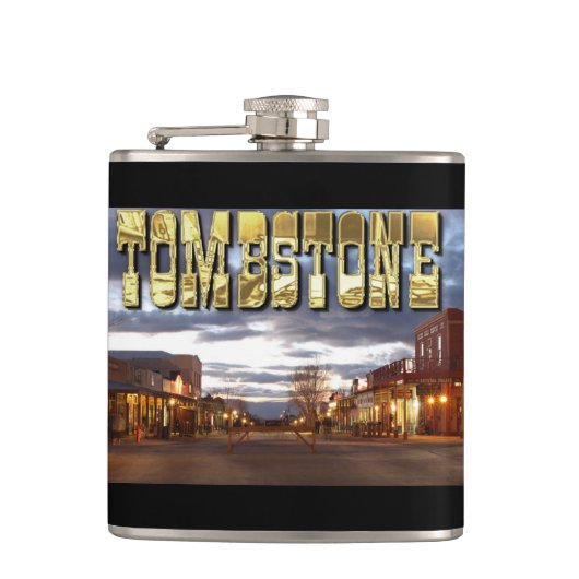 Tombstone AZ Vinyl Wrapped Flask, 6 oz. Heupfles (Voorkant)