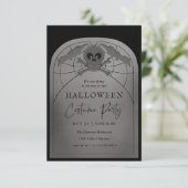 Tombstone Halloween Costume Party Kaart (Staand voorkant)