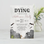 Tombstone Halloween Party Invitation Kaart (Staand voorkant)