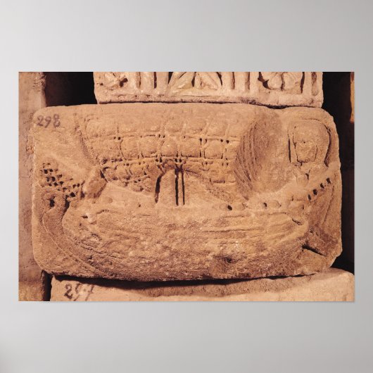 Tombstone met een visboot poster (Voorkant)