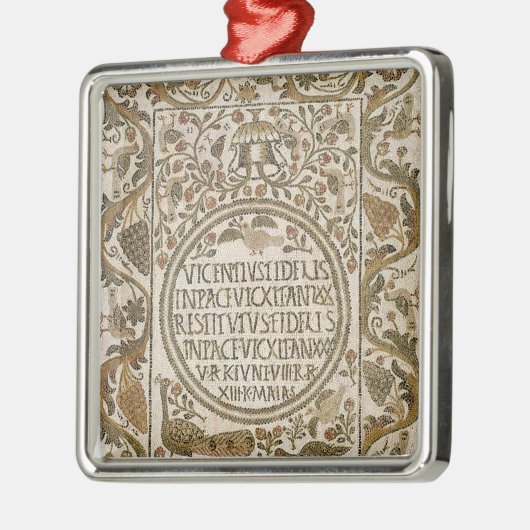 Tombstone met epitaph metalen ornament (Links)