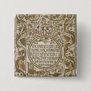 Tombstone met epitaph vierkante button 5,1 cm