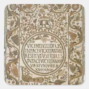 Tombstone met epitaph vierkante sticker