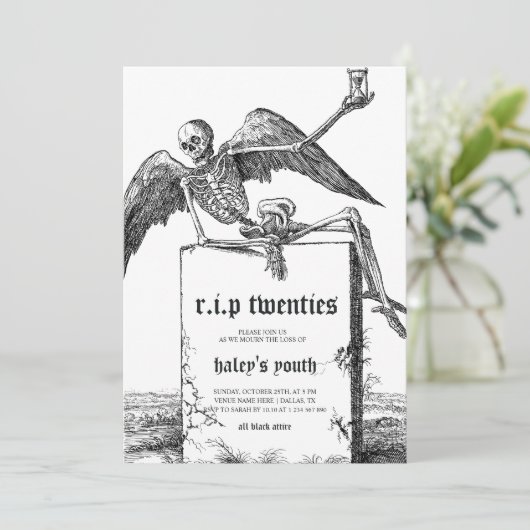 Tombstone RIP Twenties 20s Grappig 30e verjaardag Kaart (Staand voorkant)