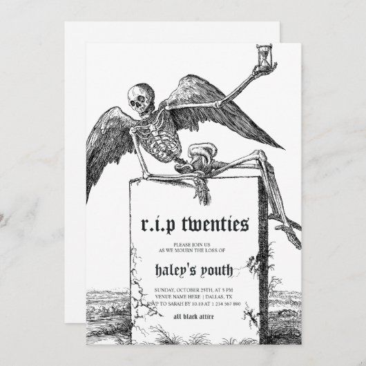 Tombstone RIP Twenties 20s Grappig 30e verjaardag Kaart (Voorkant / Achterkant)