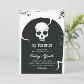 Tombstone & Skull RIP 20's 30e verjaardag Kaart (Staand voorkant)