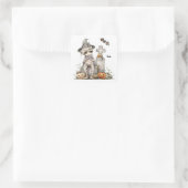 Tombstone Tangle - Mummy in het Pet van een heks Vierkante Sticker (Tas)