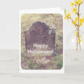 Tombstone voor Halloween, Happy Halloween! Kaart (Gele Bloem)