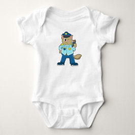Tomcat als politieagent met uniform en microfoon romper