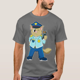 Tomcat als politieagent met Uniform Microphone T-shirt