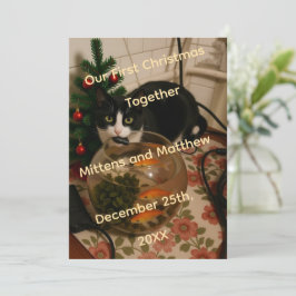 Tomcat foto kerstfeest grappige uitnodiging