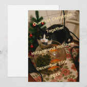 Tomcat foto kerstfeest grappige uitnodiging (Voorkant / Achterkant)