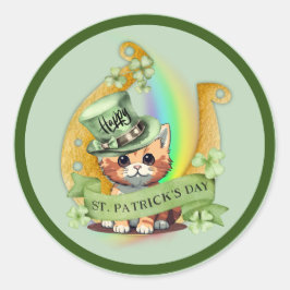 Tomcat Happy St. Patrick's Day Ronde Sticker