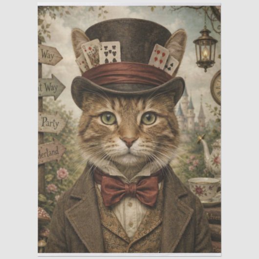 Tomcat Thee Feest Decoupage Tissuepapier (Voorkant)