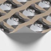 Tomcat ziet er zo knuffel uit met schaduwen cadeaupapier (Hoek)